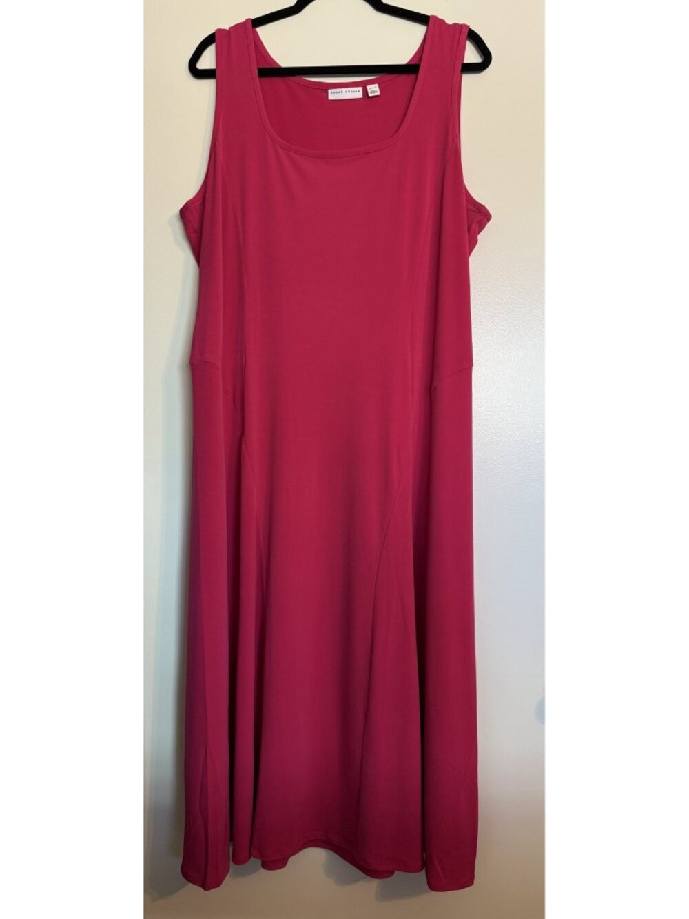 Susan Graver XL Hot Pink / Fuchsia Sleeveless Scoop Neck Maxi Dress